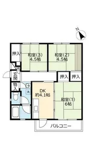 UR中登美第三【D230302号室】の間取り
