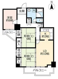 URさざなみプラザ第三【0220804号室】の間取り