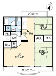 UR落合【3030102号室】の間取り