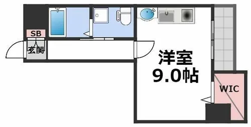 ブルービー玉造【3階】の間取り
