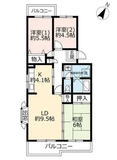 UR鹿の子台北ハイツ【0150506号室】の間取り