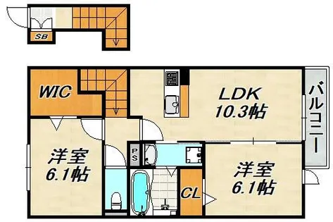 クローバー富士2号館【2階】の間取り