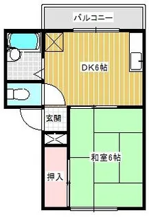 1DKの間取り画像