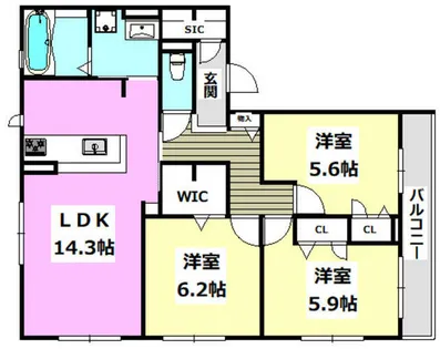 プレサージュ香音【201号室】の間取り