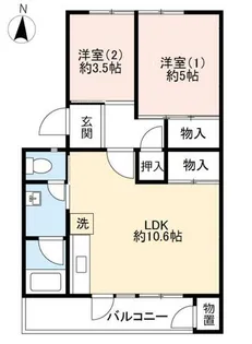 UR花山東【0170401号室】の間取り
