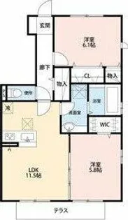 マンダリンガルテン【1階】の間取り