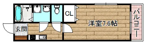 ルミエール高槻【110号室】の間取り
