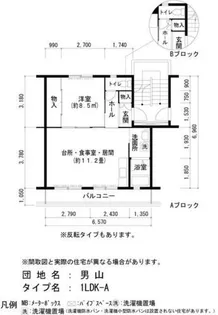 UR男山【A180401号室】の間取り