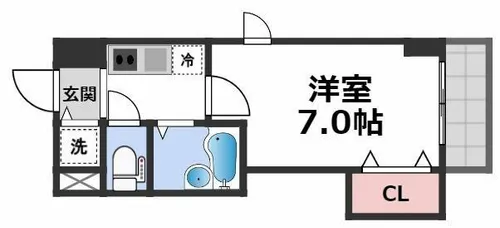 CITY SPIRE布施【3階】の間取り