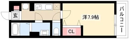 サンキエム【1-C号室】の間取り