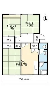 UR洛西新林【0180206号室】の間取り