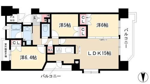 リエトコート丸の内【0201号室】の間取り
