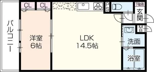 OA FLAT南車崎【2階】の間取り