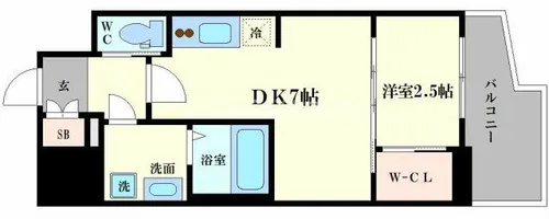 エスグランデ難波サウス【3階】の間取り