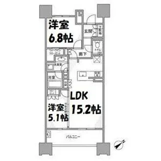 ザ・パークハウス名古屋【6階】の間取り