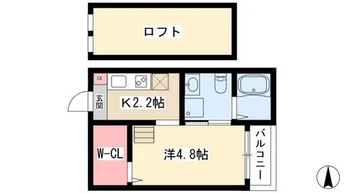 ブランノワール本陣 N棟【102号室】の間取り