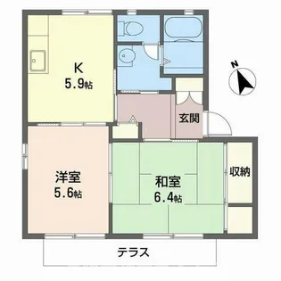 プレミール上中【1階】の間取り