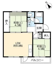 UR男山【B010503号室】の間取り