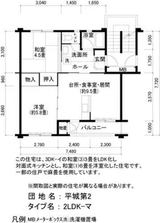 UR平城第二【0520403号室】の間取り