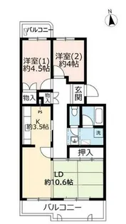 UR落合第二【5070502号室】の間取り