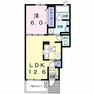 1LDKの間取り画像