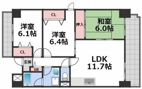 サン・フォレスト【2階】の間取り