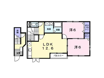 ラ・フルール壱番館【2階】の間取り