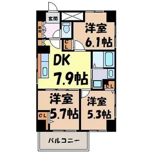 ガーディアン白金【8階】の間取り