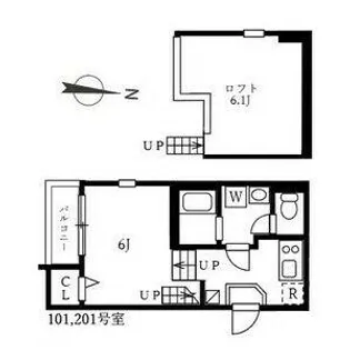 ハーモニーテラス佐古前町Ⅱ【101号室】の間取り
