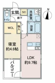 Springfield 柳原【203号室】の間取り