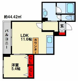 フルール・ド・ヒサノ【3階】の間取り