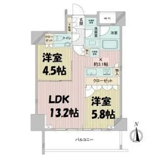 プラウドタワー覚王山【14階】の間取り