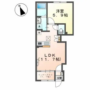 Grandeur Mihara【1階】の間取り