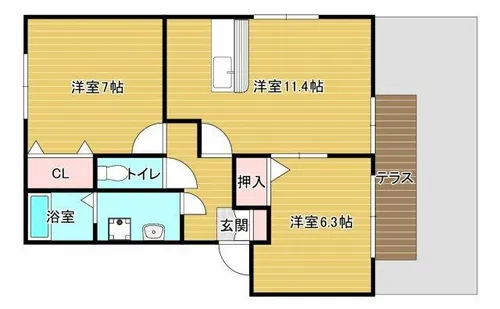 リビングタウン狭山池E棟【1階】の間取り