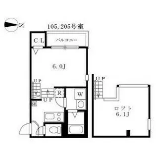 ディアコート浄心【105号室】の間取り