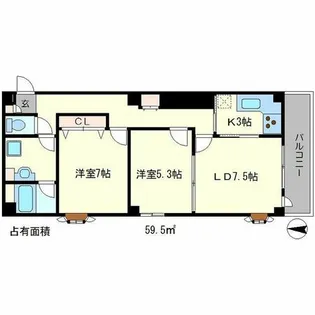 クリヨン岡崎【3階】の間取り