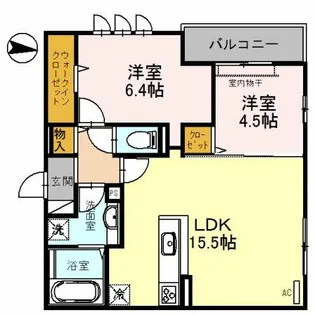 メゾンドール北野田【3階】の間取り
