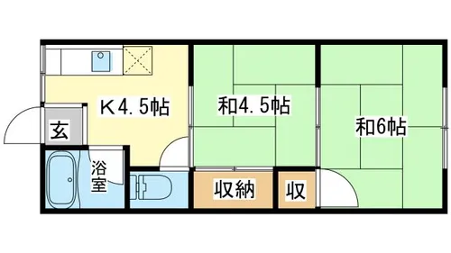 白楊荘【19号室】の間取り