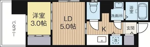 福岡県福岡市中央区清川3丁目【マンション】の間取り