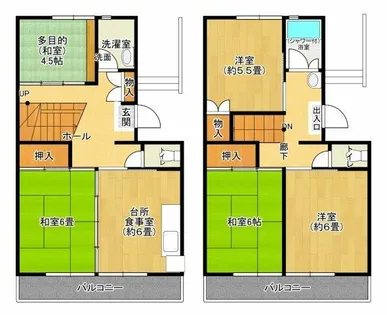 花山東団地【23-504号室】の間取り