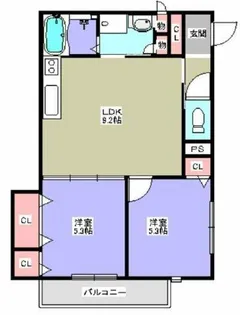 クリエオーレ新鴻池町【3階】の間取り