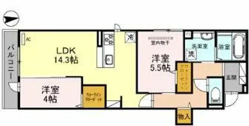 エスト山王【2階】の間取り