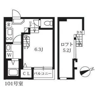ハーモニーテラス八田Ⅱ【101号室】の間取り