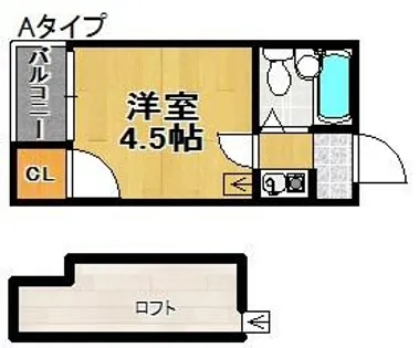 JPアパートメント住之江【4階】の間取り