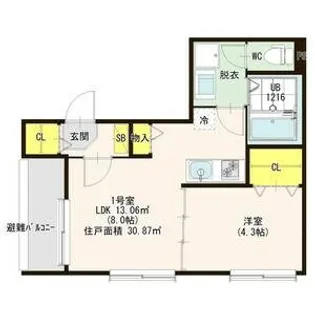 愛知県名古屋市北区中杉町2丁目【アパート】の間取り