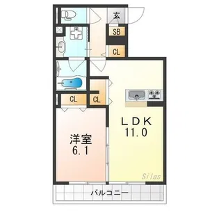 クレリアB棟【2階】の間取り