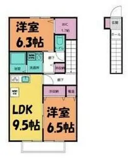 クレール杉村【2階】の間取り