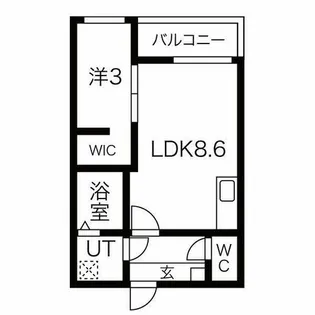 1LDKの間取り画像