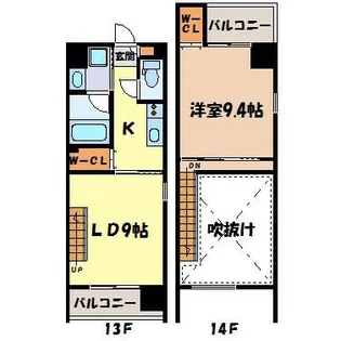 1LDKの間取り画像