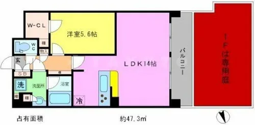 プレサンス京大前【1階】の間取り